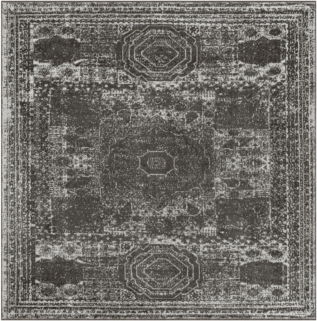 Unique Loom Bromley Collection Area Rug - Wells (3' 1" Round Orange/Ivory)