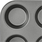 Amazon Basics Nonstick Muffin Pan, Set of 2, Sturdy, Oven Safe, Bakes Evenly, Easy to Clean, 12 Cups, Gray, 13.9x10.55x1.22"