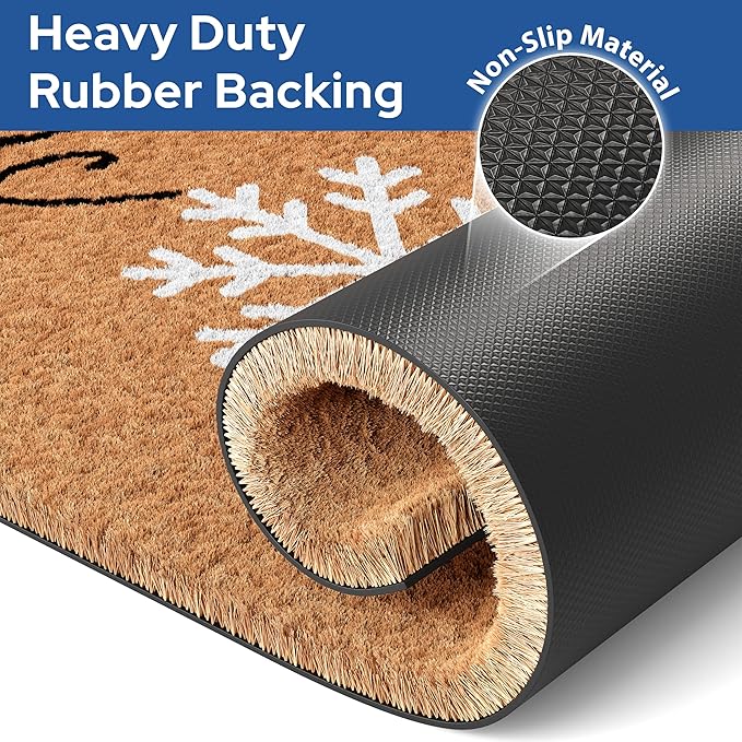 Barnyard Designs Natural Coco Coir Christmas Doormat - Image 6
