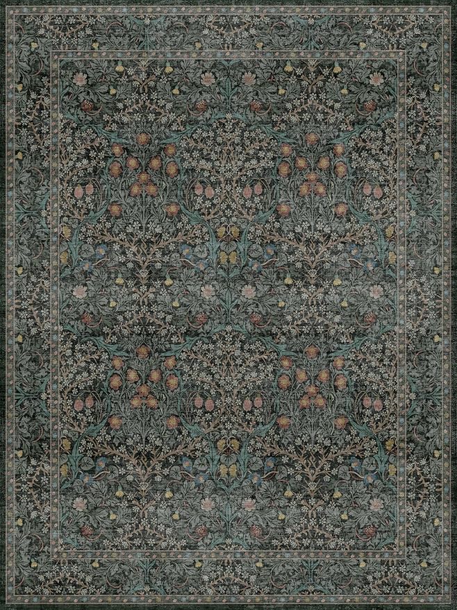 Washable Dark Green Rug for Living Room - Image 2