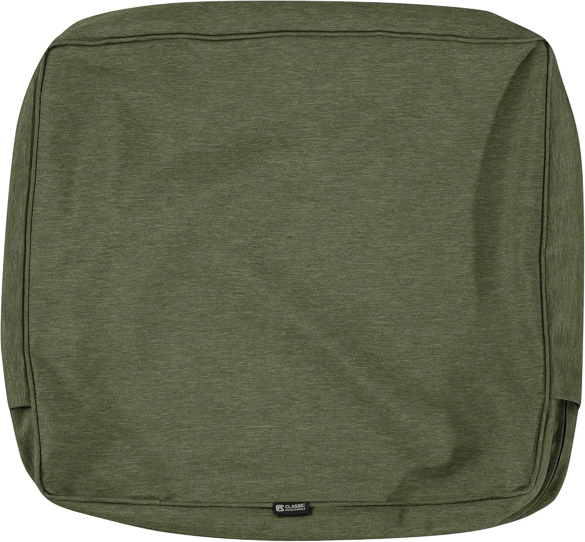 Classic Accessories Montlake Water-Resistant 21 x 22 x 4 Inch Outdoor Back Cushion Slip Cover, Patio Furniture Cushion Cover, Heather Fern Green, Patio Furniture Cushion Covers