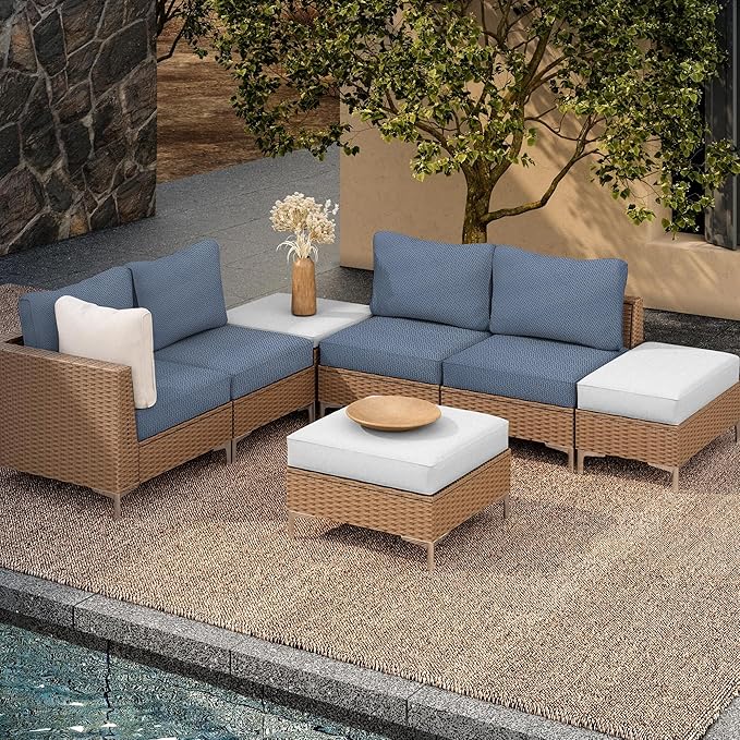 8Pcs Outdoor Cushion Covers, Patio Cushion Covers, Stretch Elastic Slipcovers - Image 5