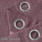 NICETOWN Short Faux Linen Greyish Purple Blackout Curtains 63 inches Long - Image 2