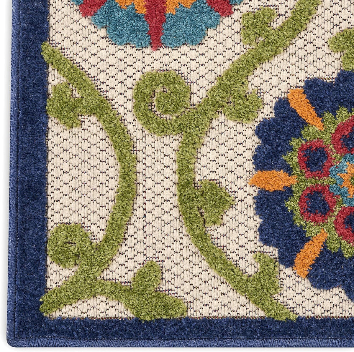Nourison Home Aloha Blue Multicolor 2'3" x 10' Area Rug - Easy Clean, Non Shedding, Bed Room, Living Room, Dining Room, Kitchen (10' Runner)