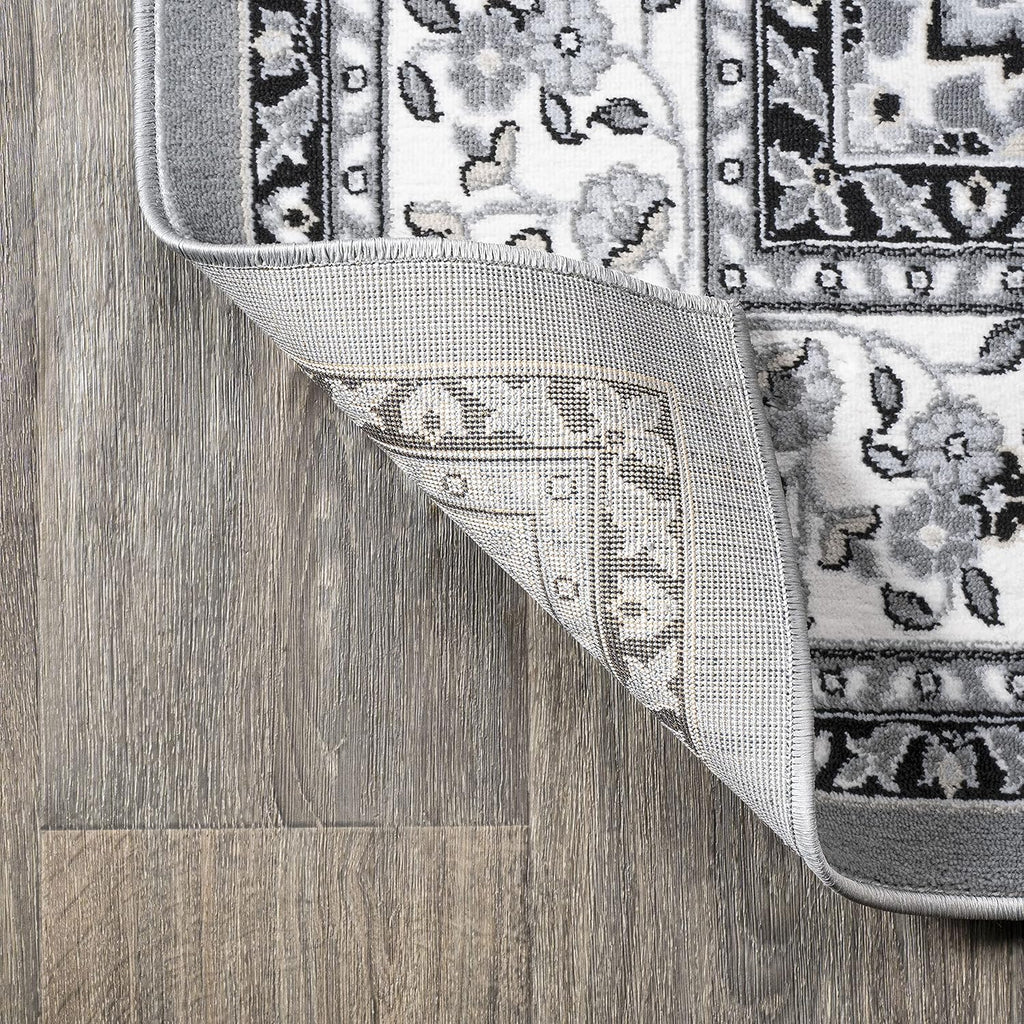 JONATHAN Y Palmette Modern Floral Gray/Cream Runner Rug, 2x8, Vintage, Bohemian, Easy-Cleaning for Living Room, Bedroom, Kitchen, Pet Friendly, Non-Shedding (MDP503C-28)