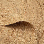 Hausattire Hand Woven Jute Braided Rug, 5’ Round – Natural, Reversible Boho - Image 6