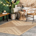 nuLOOM Landry Brown Geometric Power Loomed Indoor/Outdoor Area Rug, 4' x 6'