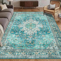 Washable Area Rug 9' x 12' Vintage Traditional Persian Mat by Unknown