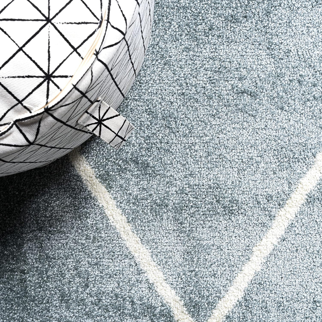 JONATHAN Y Cole Diamond Trellis Light Blue/White Runner Rug 2x10, Modern,Contemporary,Geometric,Casual, Easy-Cleaning for Living Room,Bedroom,Kitchen,Pet Friendly,Non-Shedding (SEU102C-210)