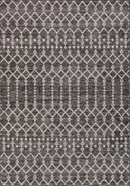 JONATHAN Y Moroccan Geometric Indoor Outdoor Area Rug 4X6 Black/Gray, Ourika Textured Weave for Backyard, Patio, Porch, Easy-Cleaning, High Traffic, Pet-Friendly, Non-Shedding (SMB108F-4)