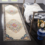 SAFAVIEH Monaco Collection Runner Rug - 2'2" x 8', Multi, Boho Chic Medallion Distressed Design, Non-Shedding & Easy Care, Ideal for High Traffic Areas in Living Room, Bedroom (MNC254F)