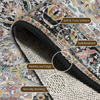 Washable Area Rug 5' x 7' Vintage Traditional Persian Mat - Image 6