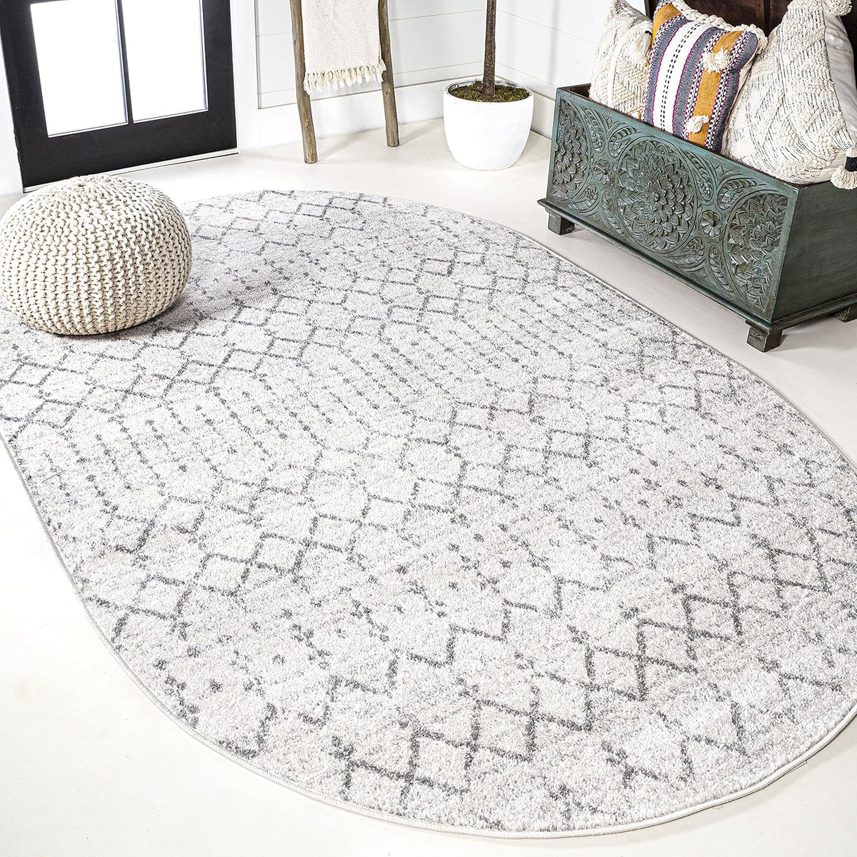 JONATHAN Y Boho Vintage Diamond Cream/Multi Runner Rug 2X8 ft, Moroccan Hype for Living Room, Bedroom, Kitchen, Office, Easy-Cleaning, High Traffic, Pet-Friendly, Non-Shedding (MOH101H-28)