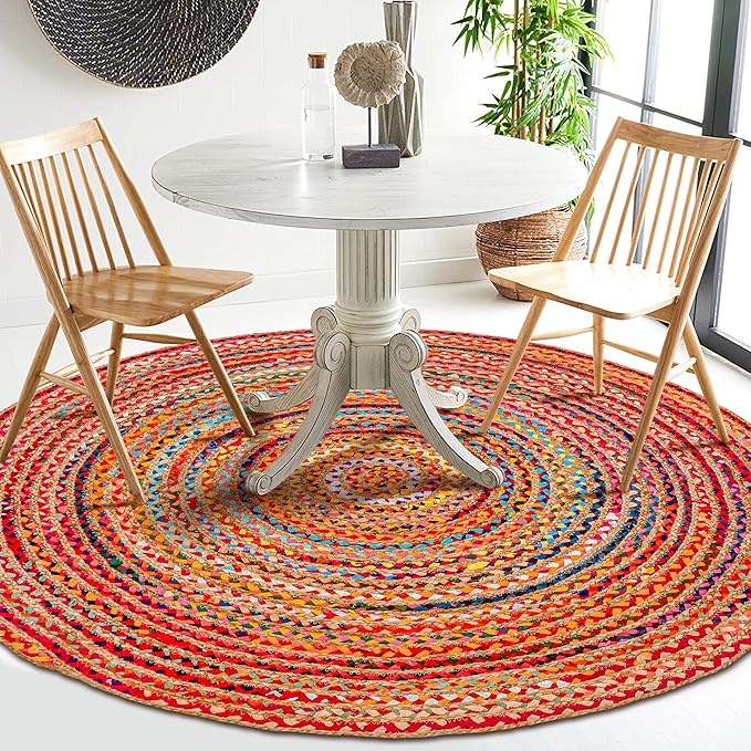 Hausattire Bohemian Braided Rug 5' Round - Image 4