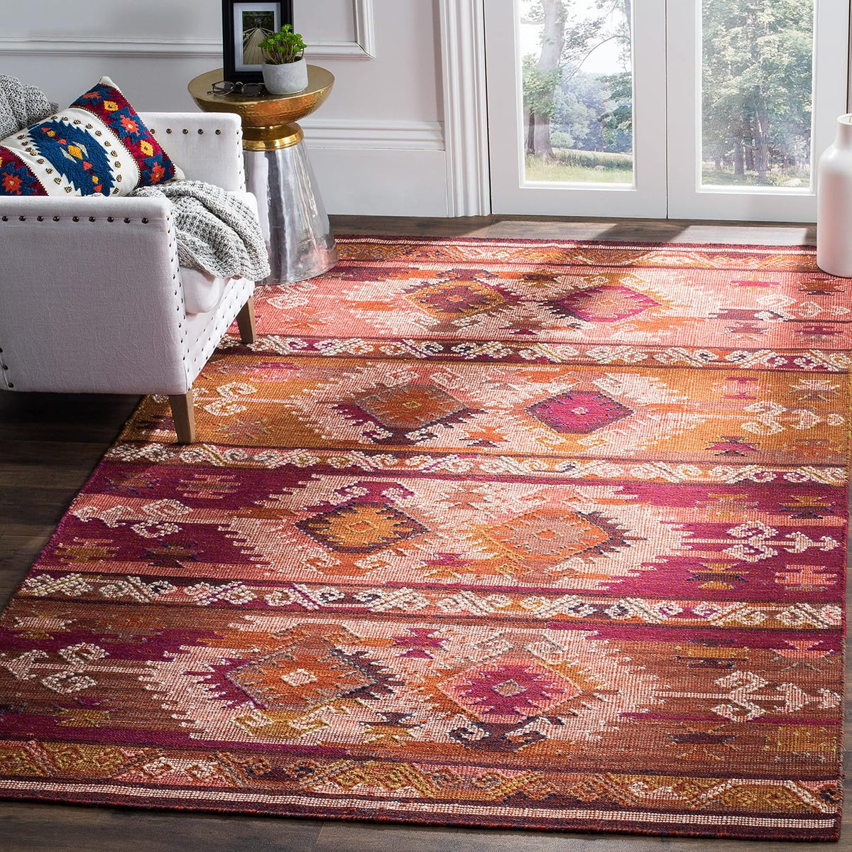 SAFAVIEH Canyon Collection Area Rug - 5' x 8', Multi, Handmade Boho Southwestern Tribal Wool, Ideal for High Traffic Areas in Living Room, Bedroom (CNY108D)
