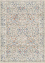 Beige Blue Living Room Rug 5x7, Cottage Area Rug - Image 2