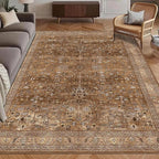 Washable Area Rug 3' x 5 ' Vintage Traditional Persian Mat by Unknown