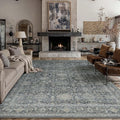 9x12 Washable Area Rug for Living Room Bedroom Vintage Black Grey Non Slip by WondRg
