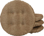 Klear Vu Omega Gripper Non-Slip Tufted Round Barstool Cushion for Dining Rooms, Cafes, Bars and Restaurants, 14” Chestnut, 4 Pack