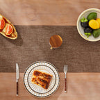ZeeMart Rustic Cotton Linen Table Runner, 13x60 Inches Brown
