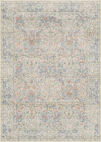 Vintage Washable Beige Blue 10x14 Rug - Image 2