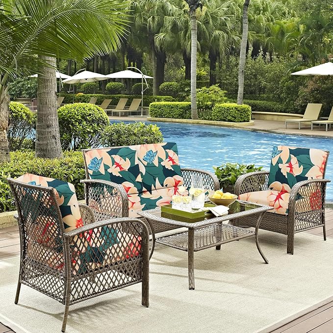 8Pcs Outdoor Cushion Covers, Patio Cushion Covers, Stretch Elastic Slipcovers - Image 6