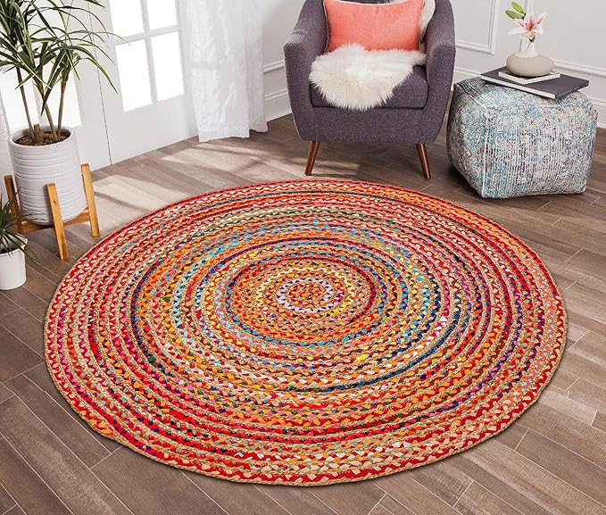 Hausattire Bohemian Braided Rug 5' Round - Image 3