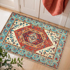 SERISSA Boho Rugs for Entryway, 2x3 Orange Entryway Rug Non-Slip Washable Small by SERISSAHomeDecorCollection