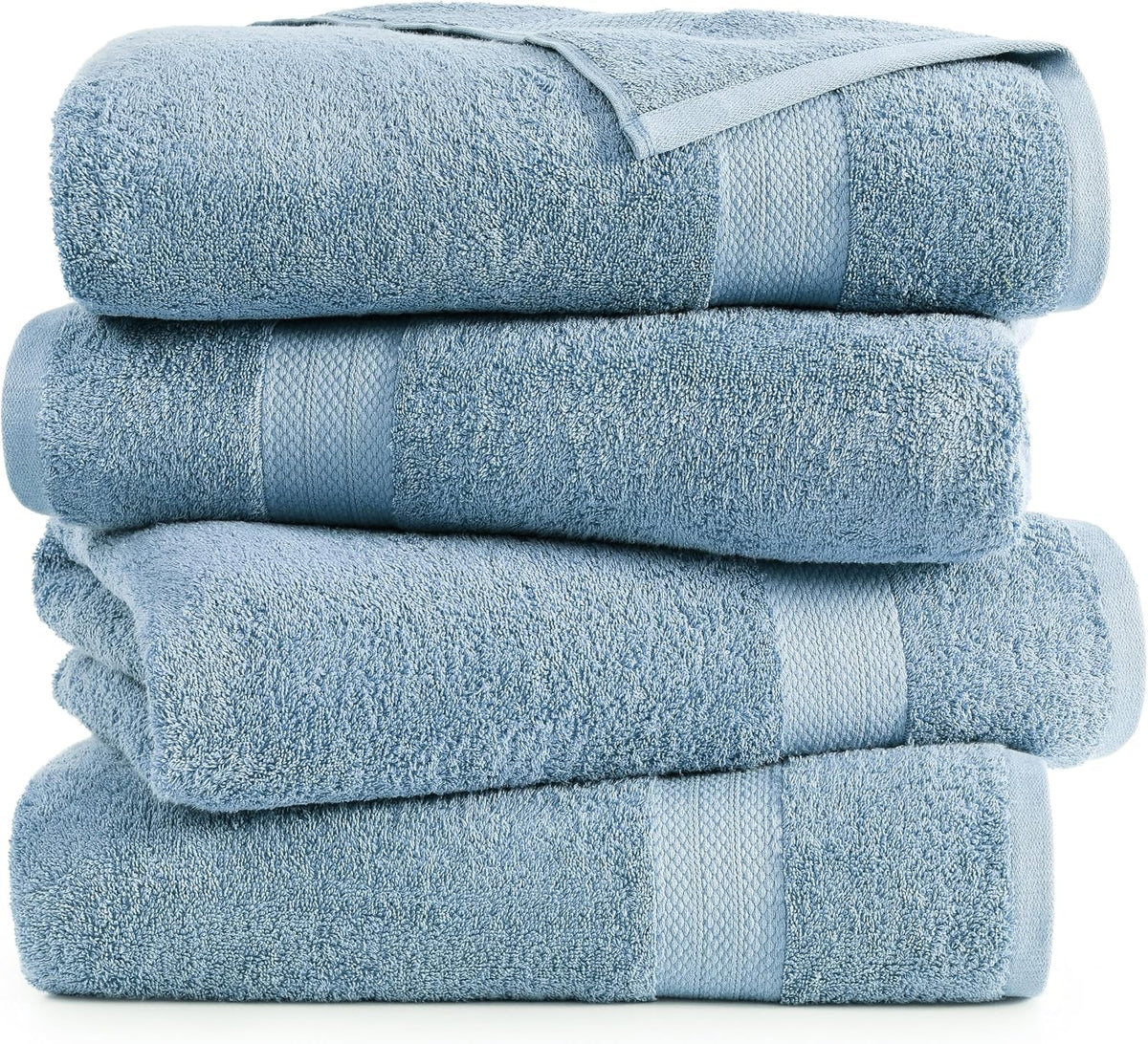 LANE LINEN Towel Set Soft Absorbent Quick Dry 100% Cotton 4 Piece - Allure