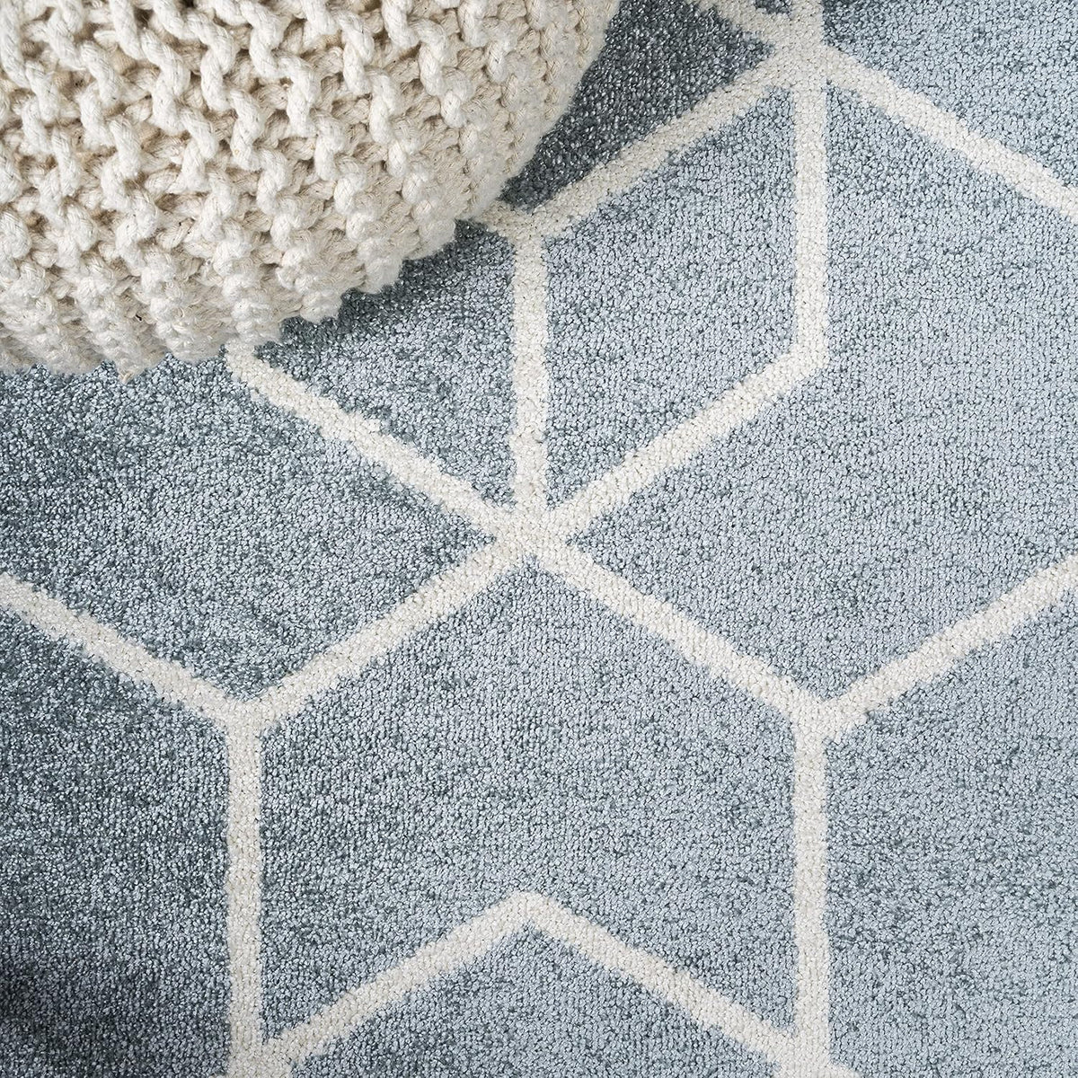 JONATHAN Y Tumbling Blocks Light Blue/White Runner Rug 2x8, Modern,Contemporary,Geometric,Casual, Easy-Cleaning for Living Room,Bedroom,Kitchen,Pet Friendly,Non-Shedding (SEU101C-28)