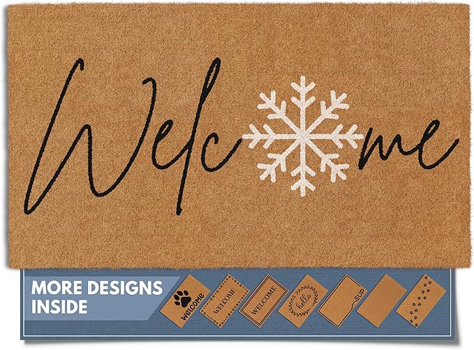 Barnyard Designs Natural Coco Coir Christmas Doormat by BarnyardDesigns