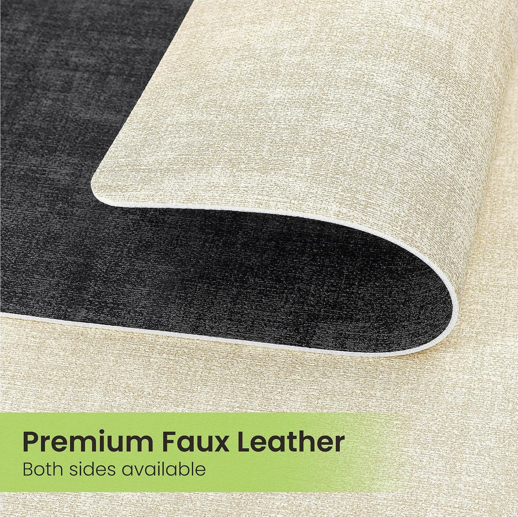Fyvva Placemats Set of 6 Wipeable Reversible Faux Leather with Coasters