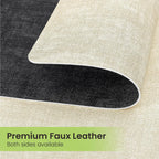 Fyvva Placemats Set of 6 Wipeable Reversible Faux Leather with Coasters