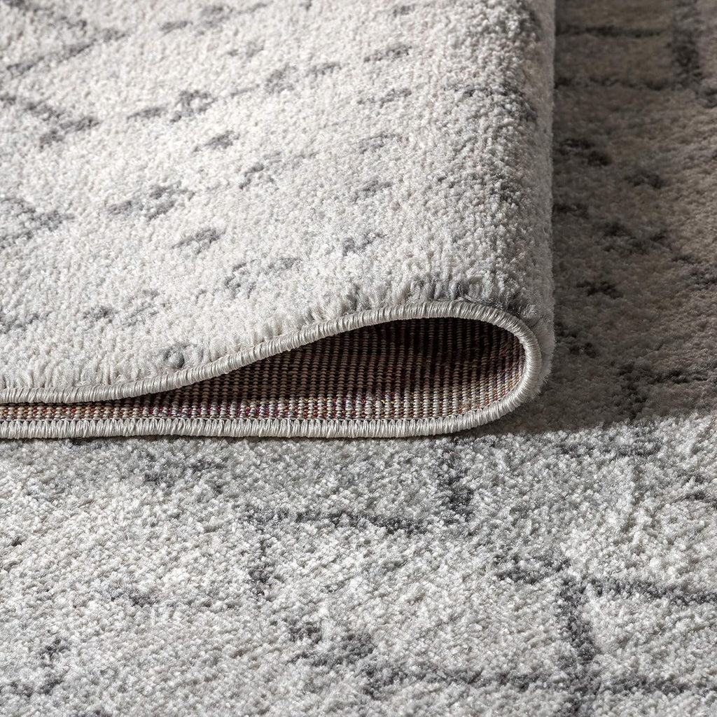 JONATHAN Y Boho Vintage Diamond Cream/Gray Round Area Rug 9 ft, Moroccan Hype for Living Room, Bedroom, Kitchen, Office, Easy-Cleaning, High Traffic, Pet-Friendly, Non-Shedding (MOH101B-9R)