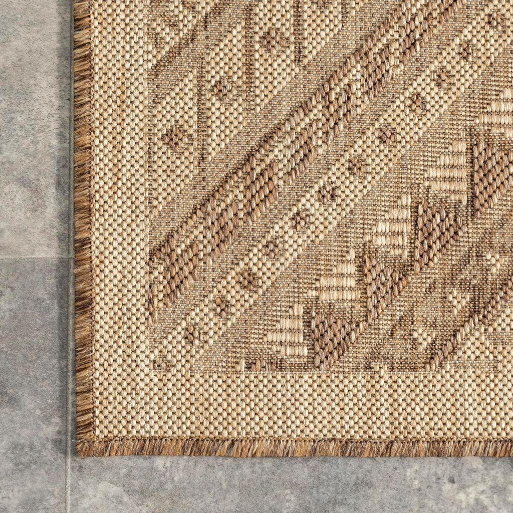 nuLOOM Landry Brown Geometric Power Loomed Indoor/Outdoor Area Rug, 4' x 6'