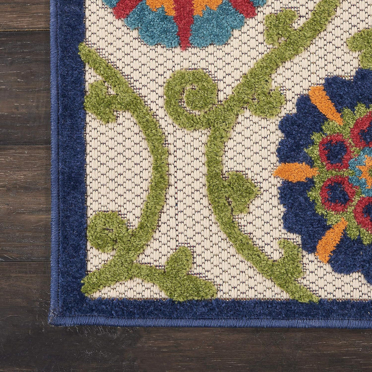 Nourison Home Aloha Blue Multicolor 2'3" x 10' Area Rug - Easy Clean, Non Shedding, Bed Room, Living Room, Dining Room, Kitchen (10' Runner)