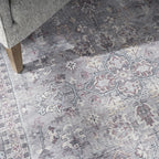 Nicole Curtis Machine Washable Series 1 Bohemian Grey 4' x 6' Area -Rug, Easy -Cleaning, Non Shedding, Bed Room, Living Room, Dining Room, Kitchen (4x6)