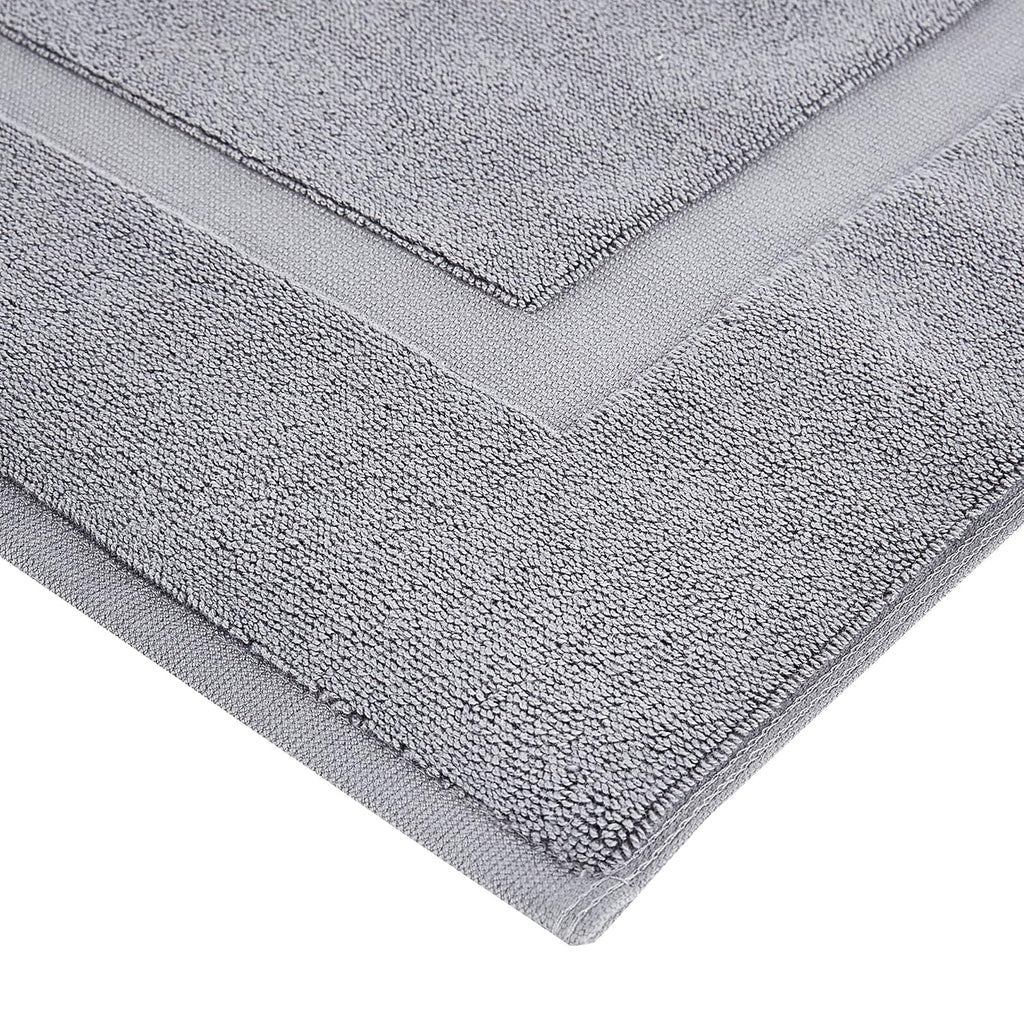 Amazon Basics Banded Bathroom Bath Rug Mat, Machine Washable, 100% Cotton, 31" x 20", Powder Gray (Pack of 2)