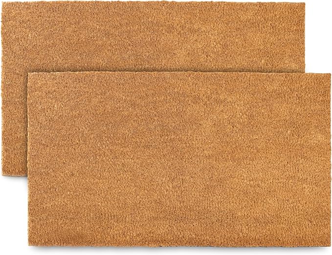 MAINEVENT Plain Coir Doormat Bulk 30x17 Inch, 2 Pack Door Mat Coir Outdoor by MainEventUSA