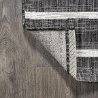 JONATHAN Y Berber Stripe Indoor Outdoor Runner Rug 2X10 Black/Ivory, Colonia for Backyard, Patio, Porch, Easy-Cleaning, High Traffic, Pet-Friendly, Non-Shedding (SMB125E-210)