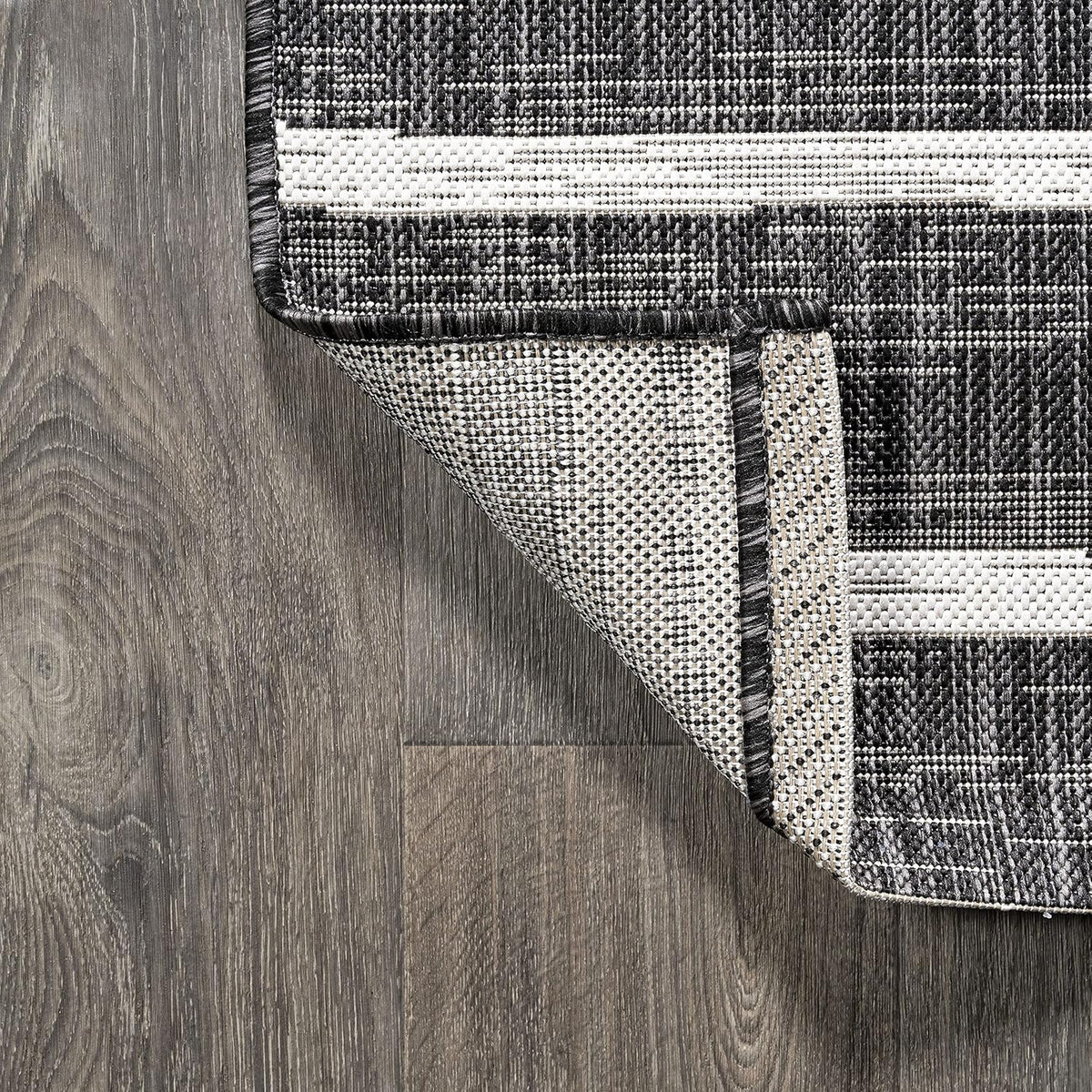 JONATHAN Y Berber Stripe Indoor Outdoor Runner Rug 2X10 Black/Ivory, Colonia for Backyard, Patio, Porch, Easy-Cleaning, High Traffic, Pet-Friendly, Non-Shedding (SMB125E-210)