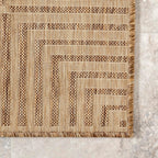 nuLOOM Asha Light Brown Bordered Indoor/Outdoor Area Rug, 2' x 3'