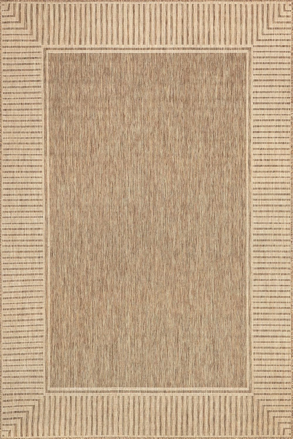 nuLOOM Asha Light Brown Bordered Indoor/Outdoor Area Rug, 2' x 3'