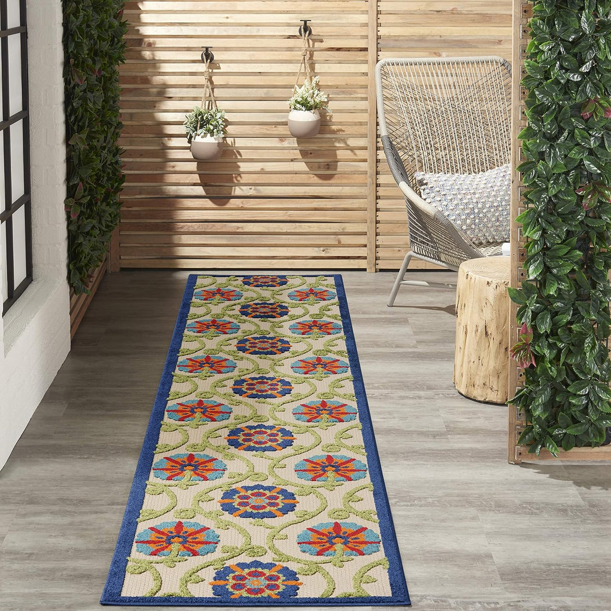 Nourison Home Aloha Blue Multicolor 2'3" x 10' Area Rug - Easy Clean, Non Shedding, Bed Room, Living Room, Dining Room, Kitchen (10' Runner)