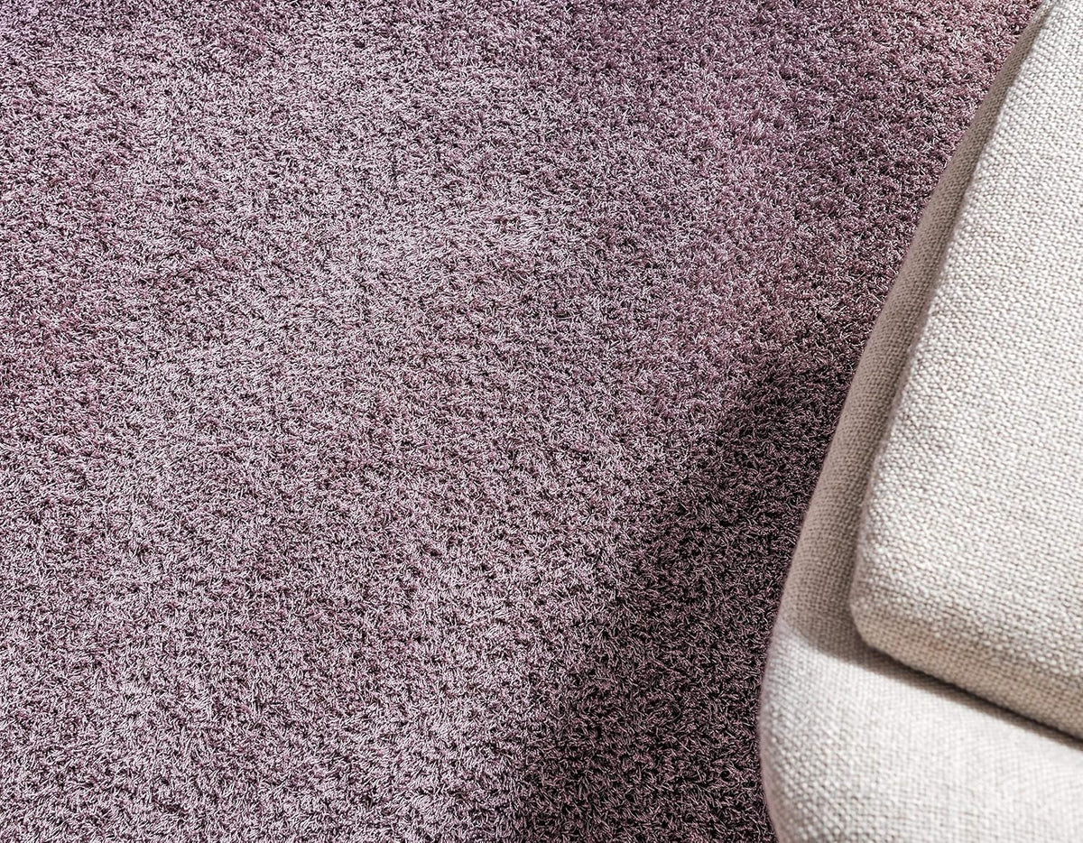 Unique Loom Studio Solid Shag Collection Urban Modern Super Soft & Plush Area Rug (2' 0 x 6' 7 Runner, Mauve)