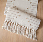 Caflife Taupe Beige Cotton Linen Rustic Boho Table Runner 13 x 90 Inch Long