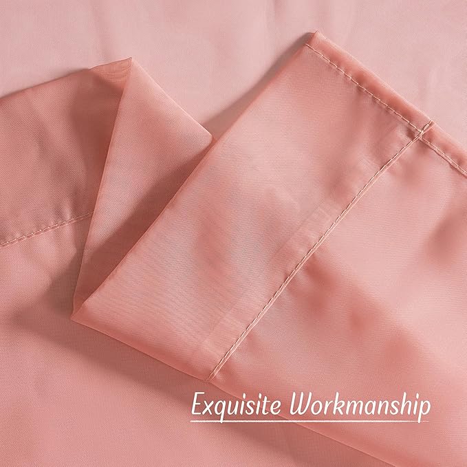 NICETOWN Coral Pink Sheer Window Curtains - Image 6