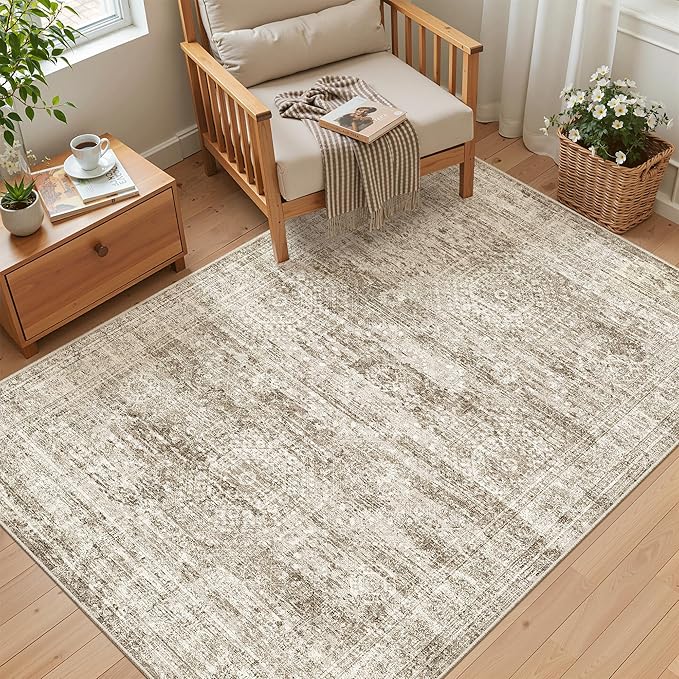 3x5 Rug, Small Area for Kitchen, Machine Washable Non-Slip Throw Rug, Vintage - Image 3