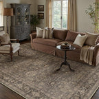 12x15 Washable Area Rug for Living Room Bedroom Vintage Brown Non Slip Carpet - Image 4