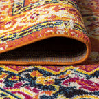 JONATHAN Y Brooklyn Geometric Medallion Orange/Blue Runner Rug, 2x8, Vintage, Bohemian, Easy-Cleaning for Living Room, Bedroom, Kitchen, Pet Friendly, Non-Shedding (MDP207D-28)